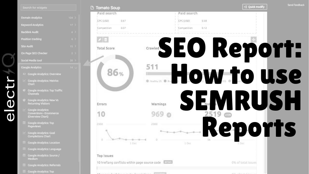 website positioning Report: The right way to use SEMRUSH Reports