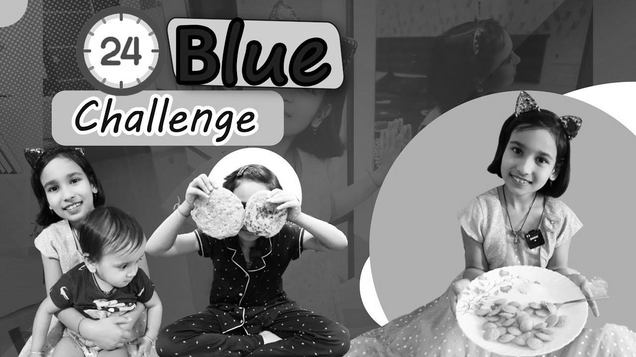 Blue challenge ||  24 hour challenge ||  *WENT RIGHT* ||  24 hour blue problem #learnwithpari