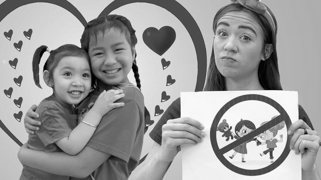 Jannie and Maddie Study Rules for Kids |  Children Learn Sharing is Caring and More Guidelines